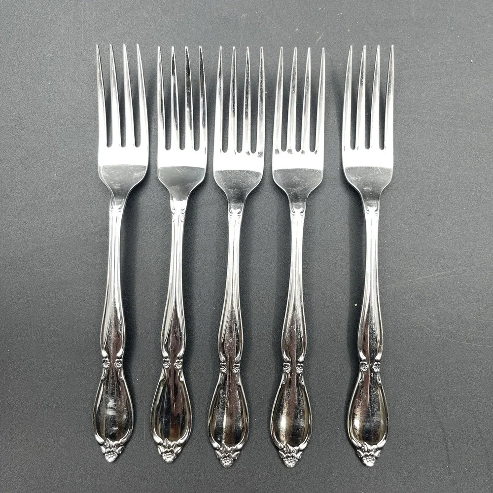 Oneida Community Chantelaine Stainless Dinner Forks Lot of 5 Replacement